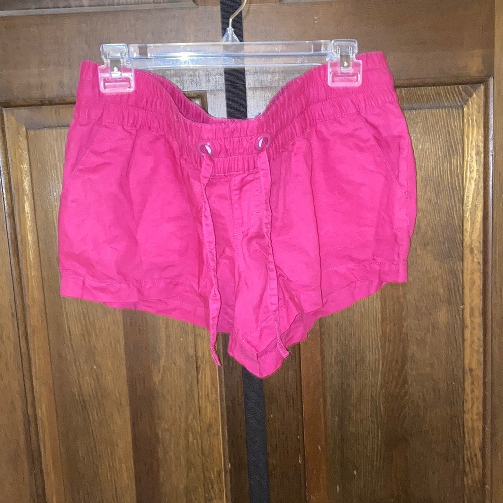 Mossimo Supply Co. Hot Pink Elastic Waist Drawstring Linen & Cotton Shorts